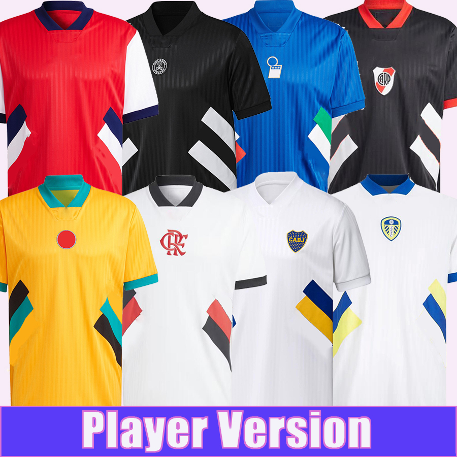 

2023 ICONS Rerto Mens Player Version Soccer Jerseys ICON Boca Juniors River Plate Flamengo Orlando Pirates Italy National Team Football Shirts, Qy3430 2023 hm icon retro