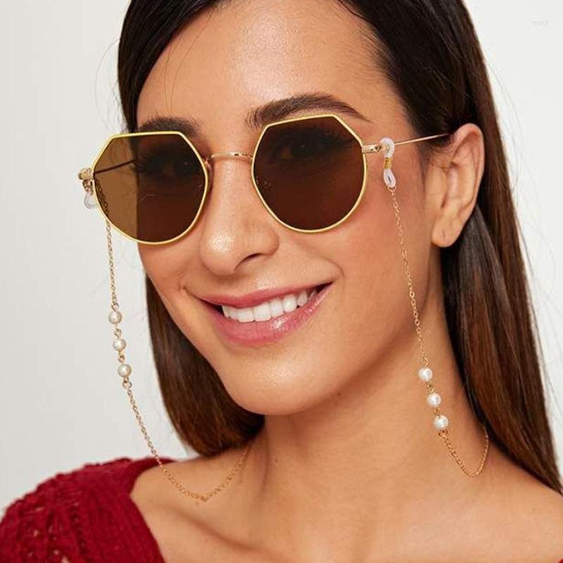 

Pendant Necklaces KINFOLK Women Beaded Glasses Pearl Eyeglasses Holder Strap Sunglasses Chain Silicone Loops Outside Casual Accessory