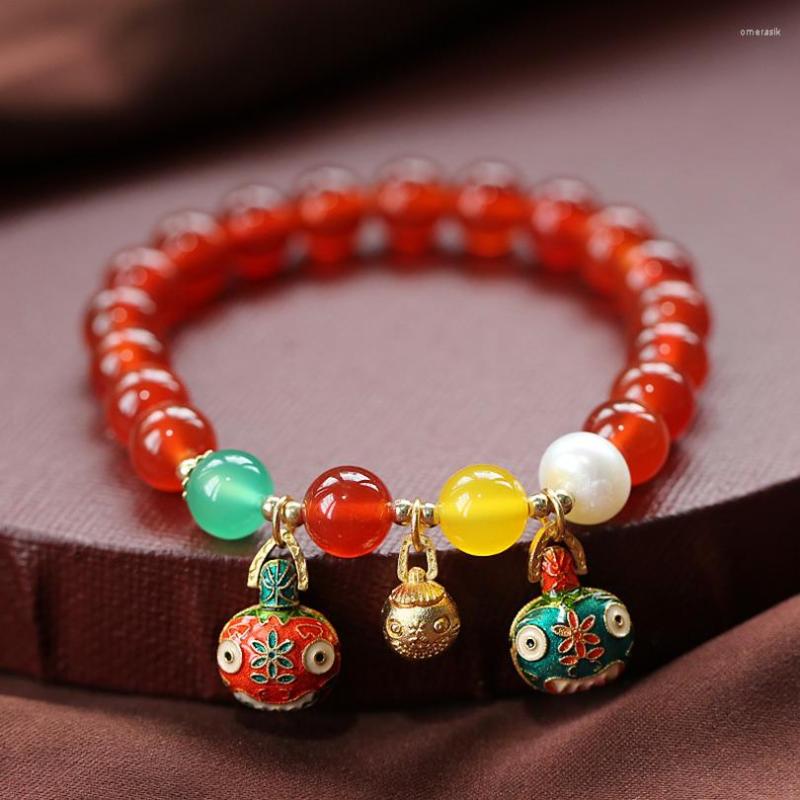 

Charm Bracelets Natural Red Agate Women On Hand Chain Bangles Jewelry Aesthetic Fashion Female Now 2023 Vintage Classic