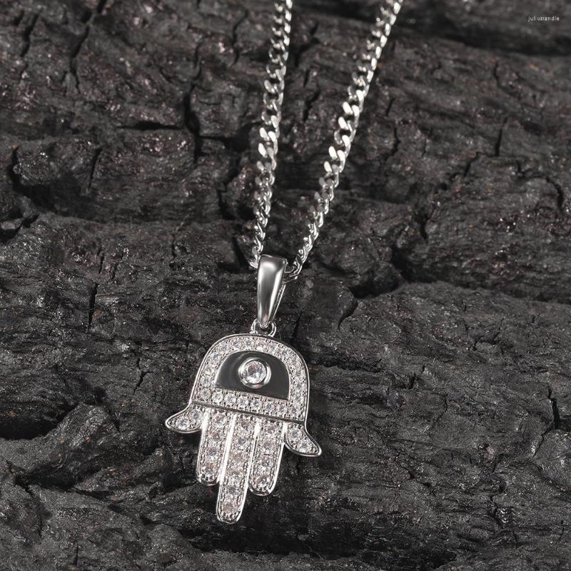

Pendant Necklaces Eye Hand Iced Out Bling Pendant&Necklace Mirco Pave Prong Setting For Men Hip Hop Jewelry BP049