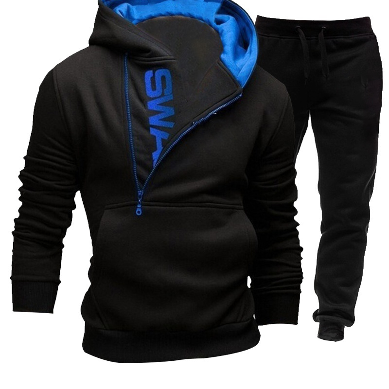

Men' Tracksuits Tracksuit Men Set Autumn Winter Fashion Fleece Warm Sportwear Homme Casual Jacket Outerwear Suit Streetwear 230317, Blue