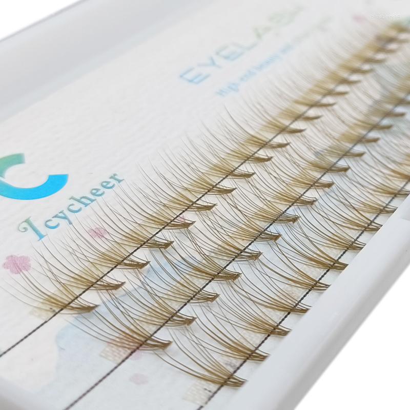 

False Eyelashes Makeup 0.07C Curl Light Brwon Color Individual Eyelash Extension Semi Permanent Volume Lashes
