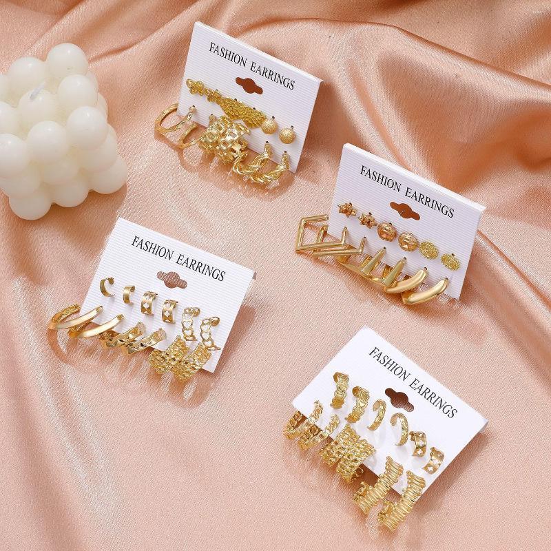 

Stud Earrings Punk Fashion Women's Metal Round Geometric Retro Gold Exaggerated Heart Party Jewelry Birthday Gift Wholesale 21042092