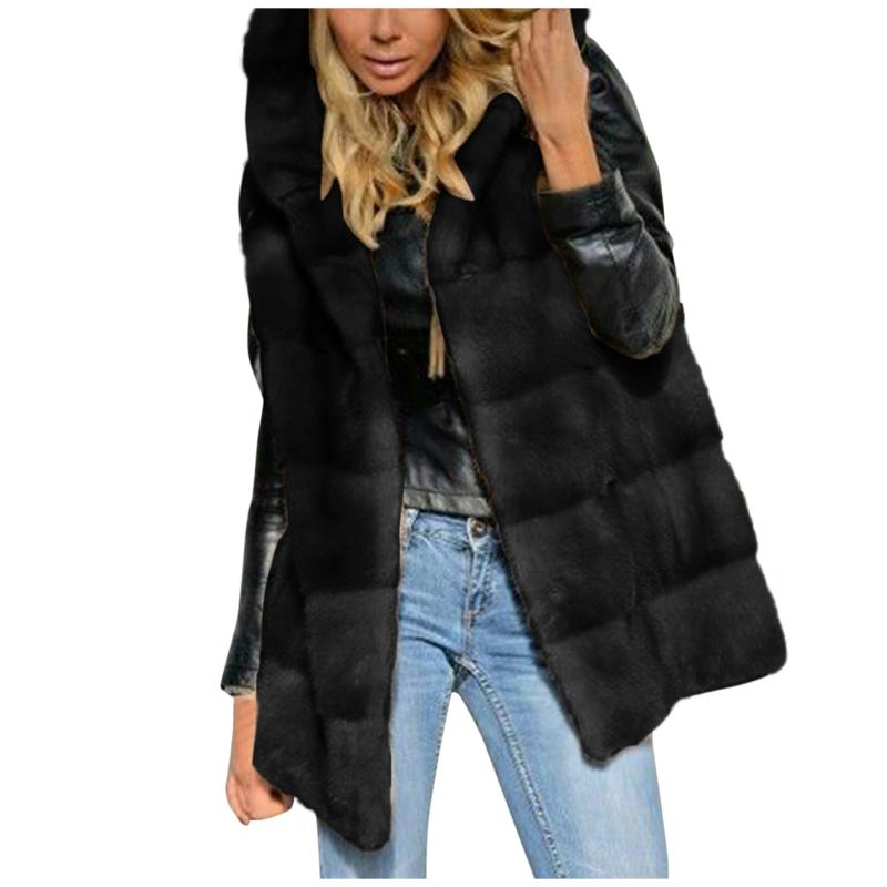 

Women's Jackets Faux-Fur' Sleeveless Short Hooded Jacket Vest Body Warmer OutwearWomen's, Blue