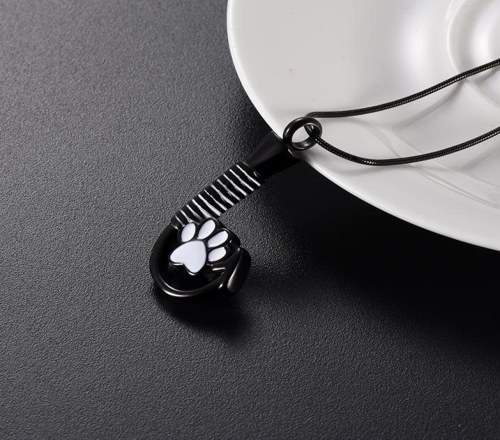

LkJ9926 Paw Hook Shape Pet Cremation Necklace Hold Loved Dog Cat Ashes Keepsake Stainless Steel Jewelry with Funnel7555669
