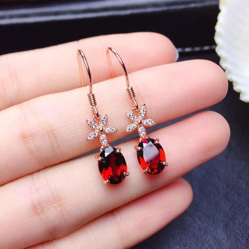 

Stud Earrings Style Color Treasure Ruby Tourmaline Long Female Ear Jewelry