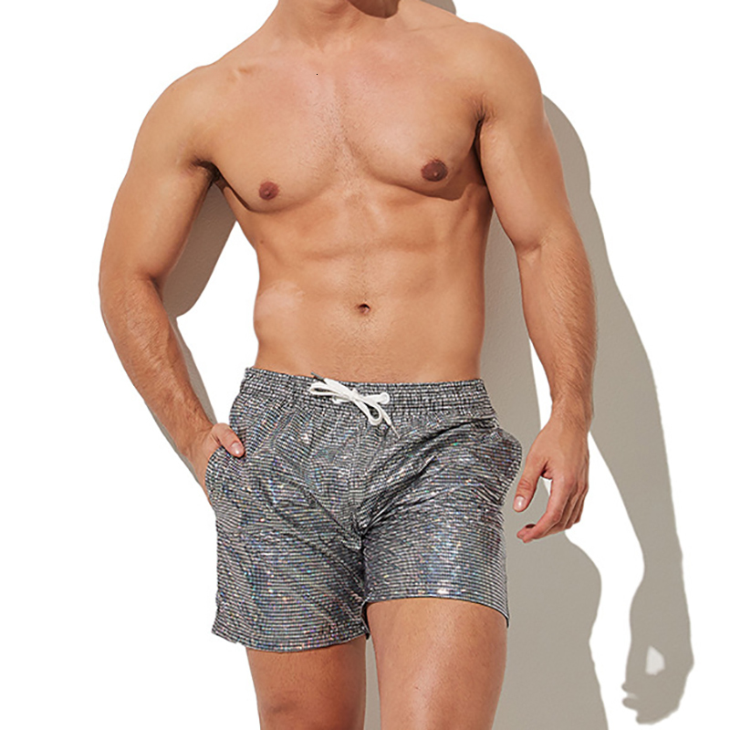 

Men's Shorts Mens Sequined Casual Pocket Sports Loose Sweatpants Swimming Trunks Swimwear Bikini Pantalones Shiny Bling Streetwear 2XL230316, Black