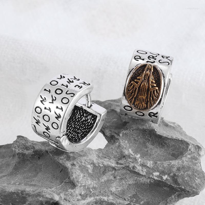 

Hoop Earrings Retro Virgin Symbol Irregular Round Women's Personality Casual Birthday Party Gift