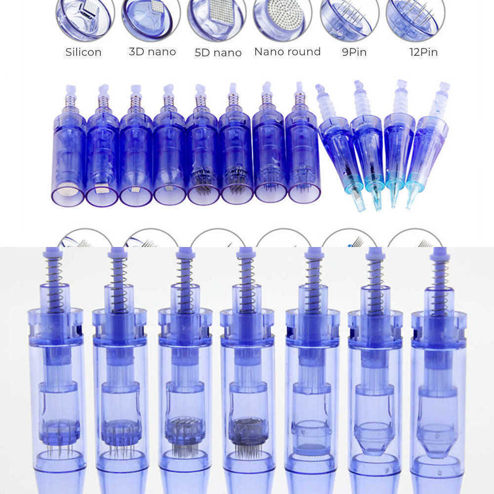 

10/50pcs Blue Electric Derma Pen Needle 9/ 12/ 36/ 42/ Nano Cartridges Bayonet For Ultima A1 Tattoo Micro Nee