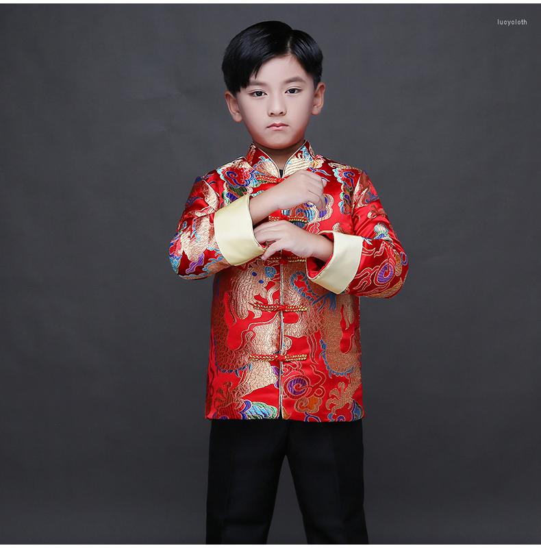 

Ethnic Clothing Tang Children Satin Cheongsam Top Boy Thicken Winter Qipao Saten Costumes Baby Suits Wedding Long Sleeve Girls Chinese Dress