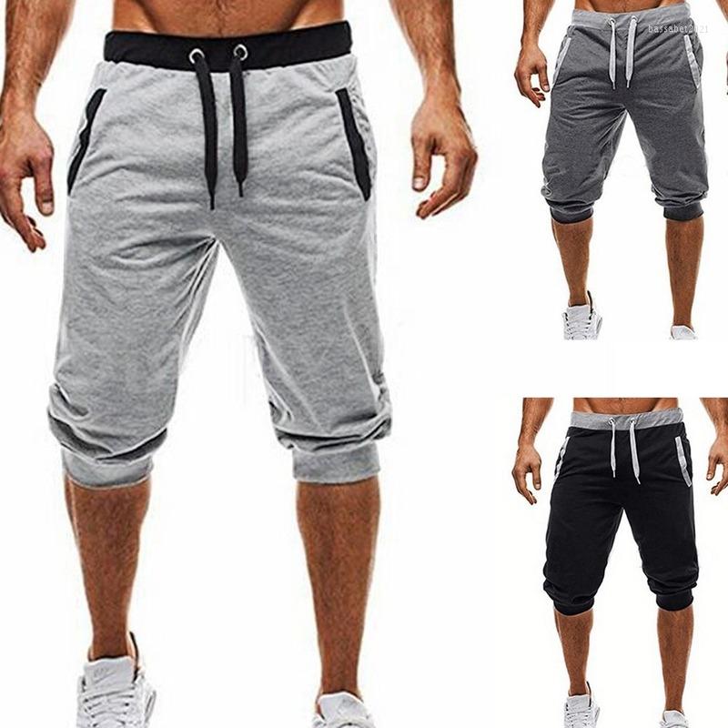 

Men's Pants Summer Shorts Men's Fashion Causal Cropped Trousers Beach Man Breathable Cotton Gym Short Sweatpants, Gray