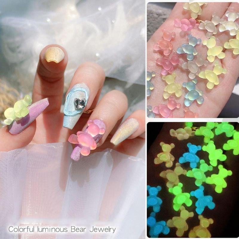 

Nail Art Decorations 8 Pcs/pack Cute Crystal Color Changing Glitter Nails Rhinestone Jewelry Bear Shaped
