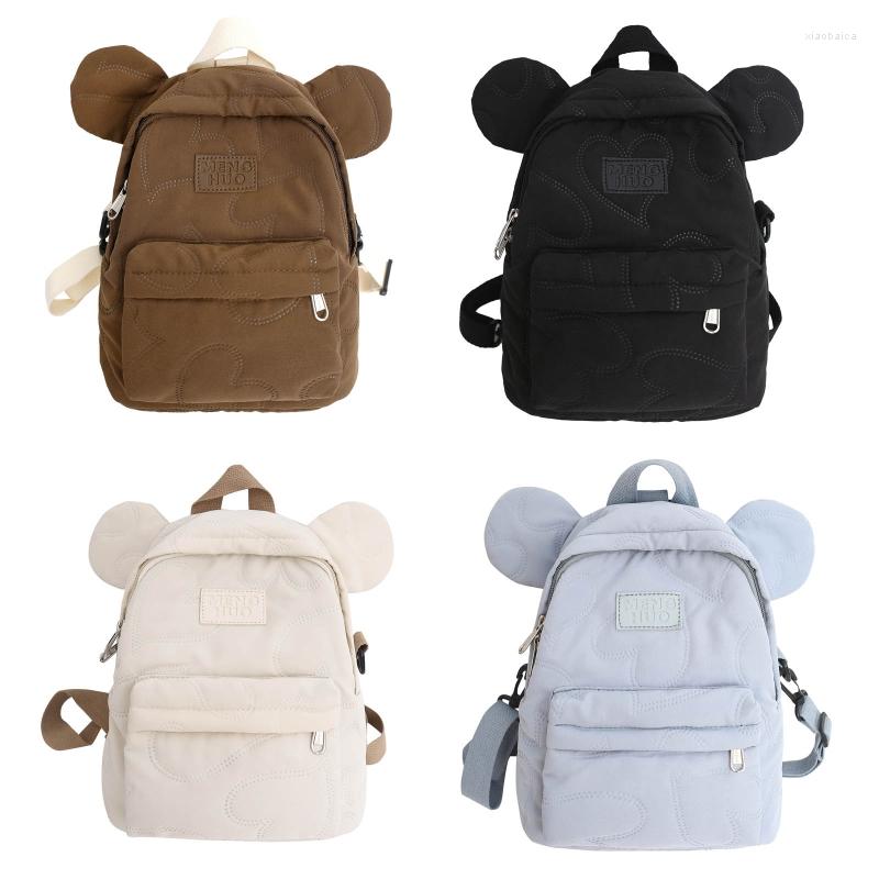 

School Bags Women Nylon Backpack Convertible Ladies Fashion Daypack Travel Small Shoulder Casual Rucksack, White