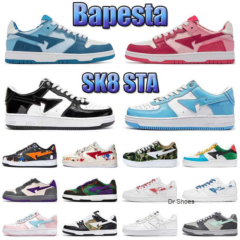 

Bapestas baped SK8 Sta mens Running shoes bapesta Classic Designer camo black white green red orange camouflage men women trainers sports, 36-45 1 abc camo blue
