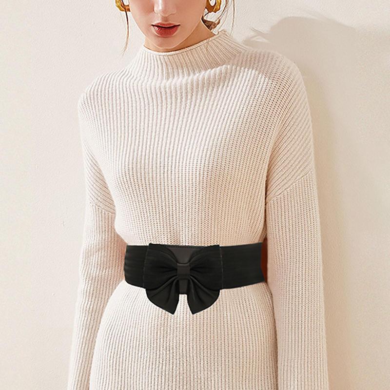 

Women's Shapers Cute Bow Decor Belt Body Elastic Waist Adorable Dress Accessory Gaine Amincissante Femme Gorset Slimming Woman, Black