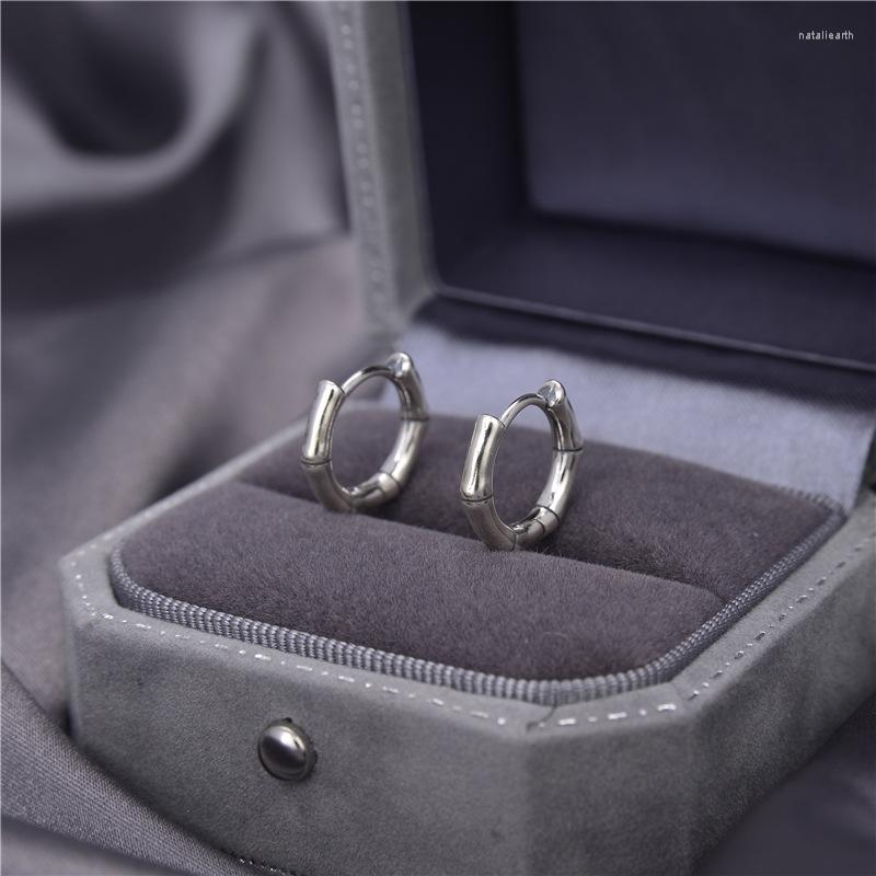 

Hoop Earrings Trendy Solid 925 Sterling Silver Geometric Bamboo Women Girl 2023 Brinco Accessories