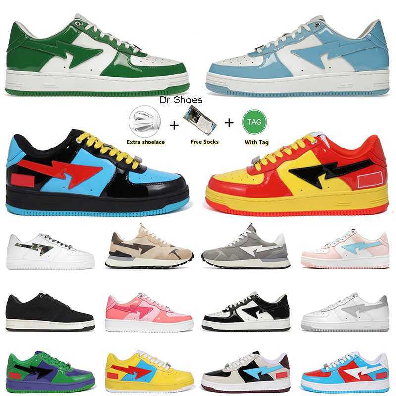 

2023 Designer Casual Shoes Platform Sneakers Sk8 Sta Patent Leather Green JJJJound Black White Plate-forme for Men Women Trainers Jogging, A24 nostalgic blue yellow