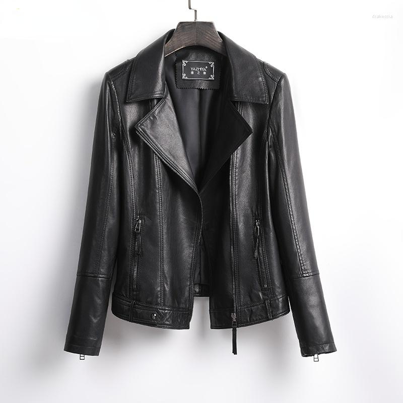 

Women's Leather Jacket Spring Women's 2023 Sheepskin Woman Genuine Coat Black Motorcycle Jackets Chaquetas Xhl368