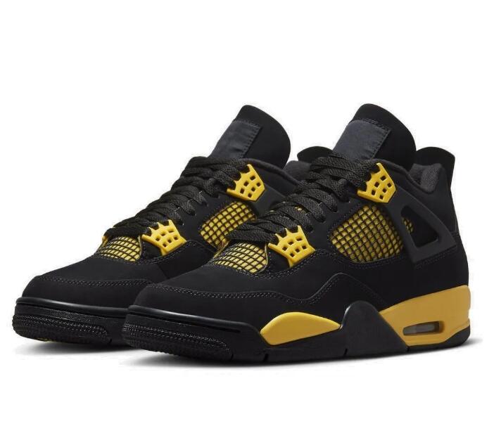 

High Quality 4 Thunder mens basketball shoes Womens 4s Black/Tour Yellow outdoor Sports sneakers shoes DH6927-017 size us 5.5 -12 With Box