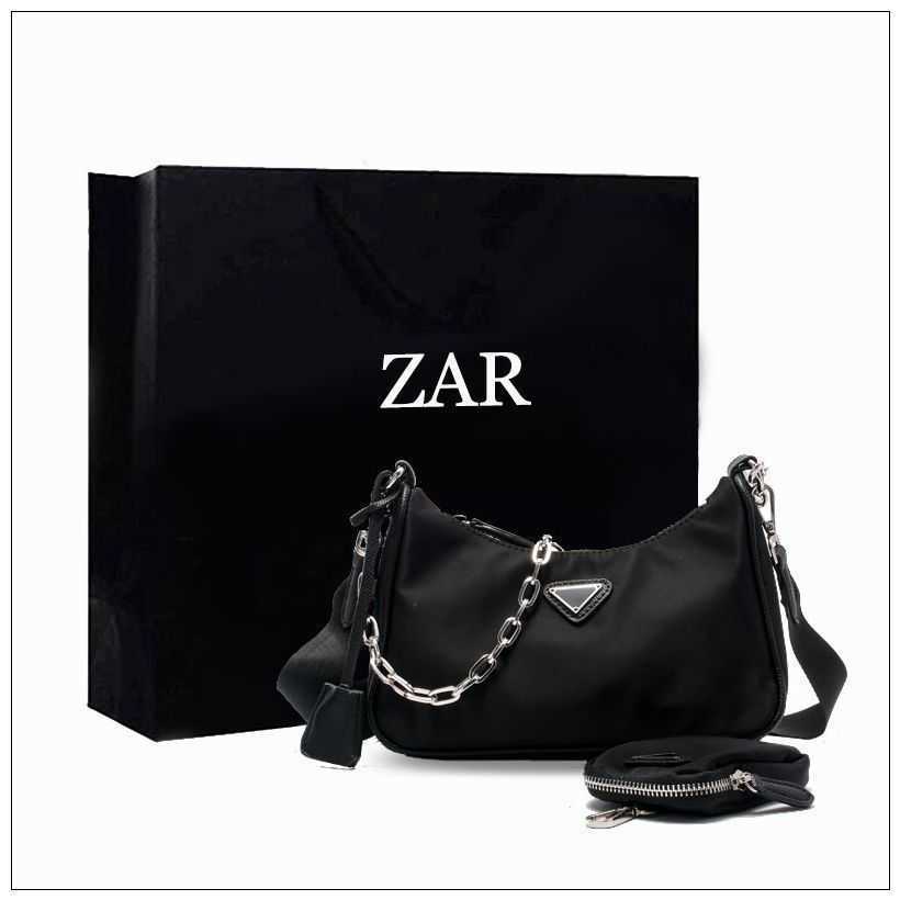 

designer bags re-edition new women's crescent armpit three in one Nylon Bag Hobo chain ins Shoulder Messenger, Black gift bag