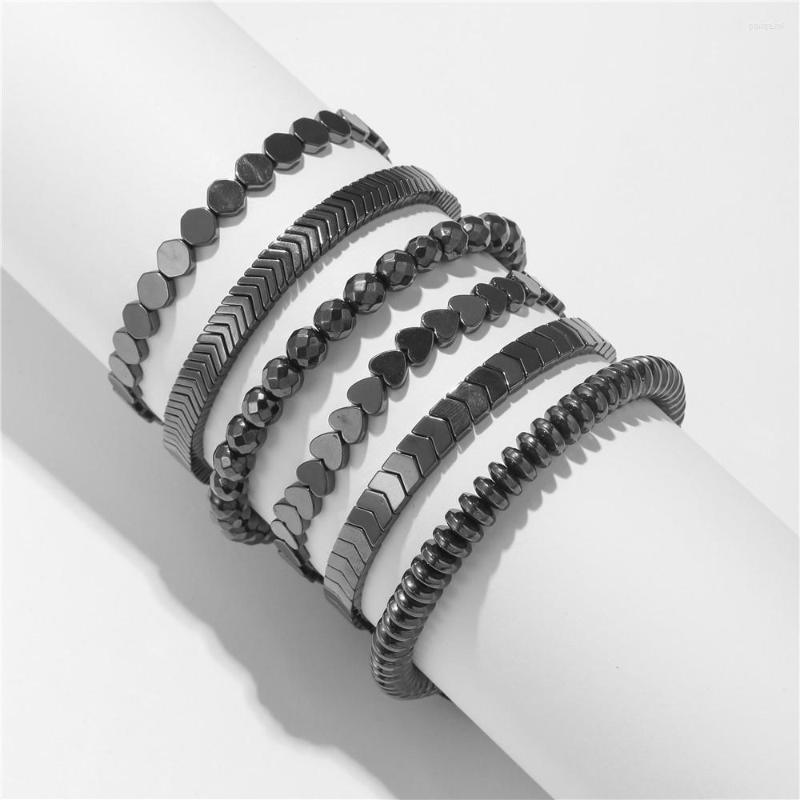 

Strand No Magnetic Hematite Bracelets Men Black Braided Healing Beads Couple Bracelet For Women Health Care Weight Loss Jewelry
