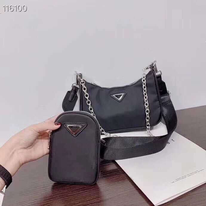 

designer bags prad from star has the same nylon three-in-one messenger underarm bag, Sky blue