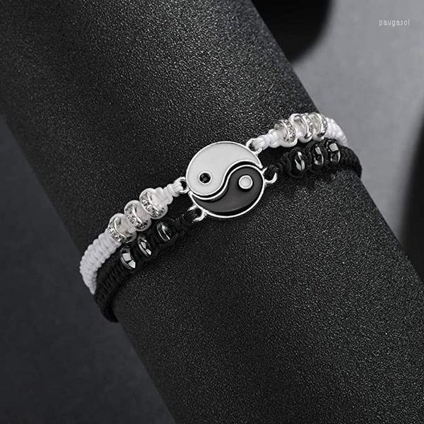 

Charm Bracelets Friend For 2 Matching Yin Yang Adjustable Cord Bracelet Bff Friendship Relationship Boyfriend Girlfriend Gift