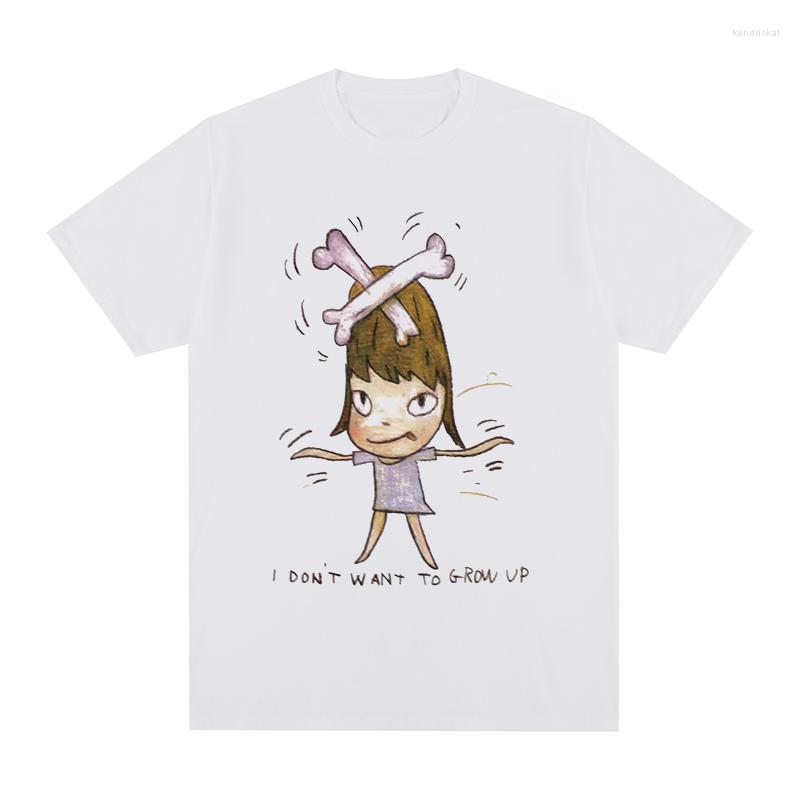 

Women's T Shirts Novelty Short-sleev Leisure Yoshitomo Nara I Don't Want To Grow Up T-shirt Men Womens Print Shirt Tops Unisex Kawaii, White