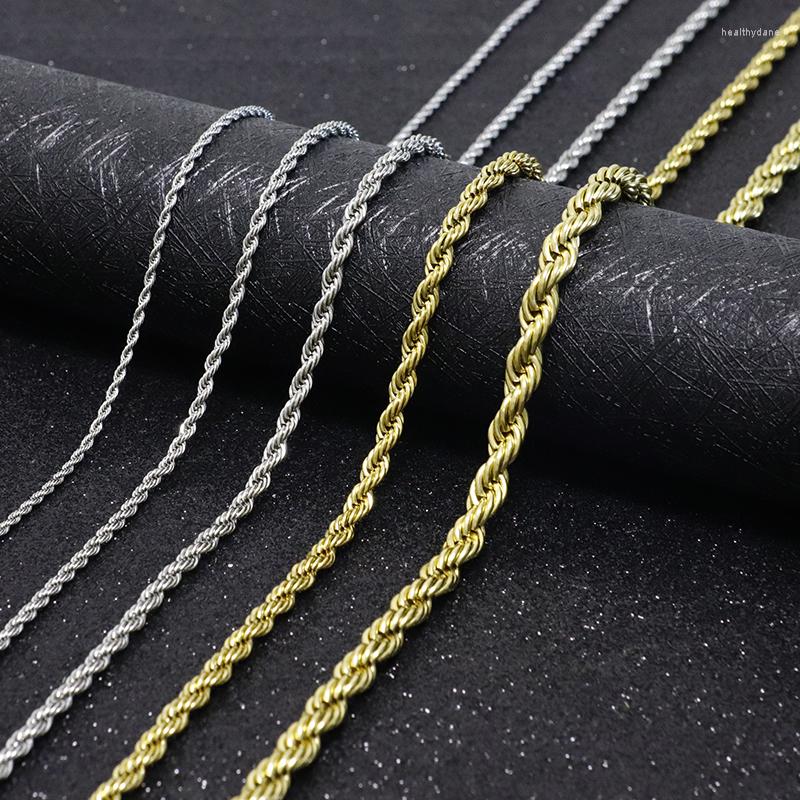 

Chains Somen Selling Hip-Hop Stainless Steel Rope Chain Gold/Silver Color Men And Women Jewelry