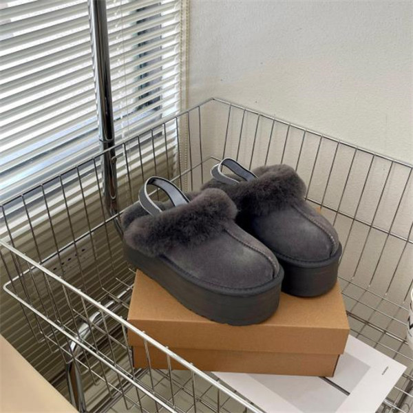 

Australia new pattern Thick soled slippers Australian Classic Warm Boots Womens Mini Half Snow Boot USA GS 585401 Winter Fluffy furry Satin Ankle Bootss US4-14, Black