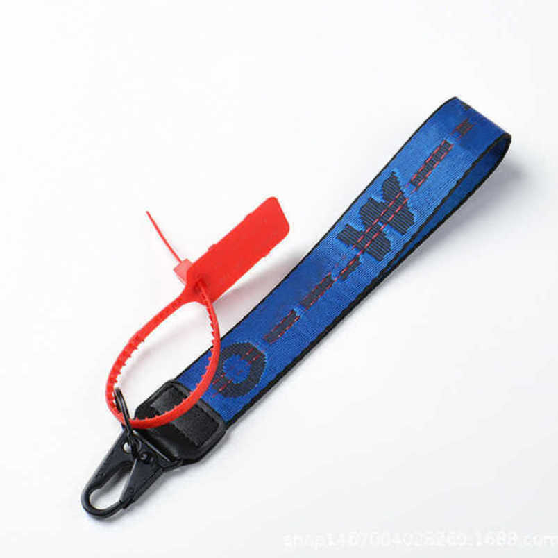 

Luxury Offs Fashion Keychains Brand Key Rings Clear Rubber Keys Ring Classic Men Women Canvas Keychain Embroidery Letters Pendant Belt 3.5x25cm Keyring D3ge