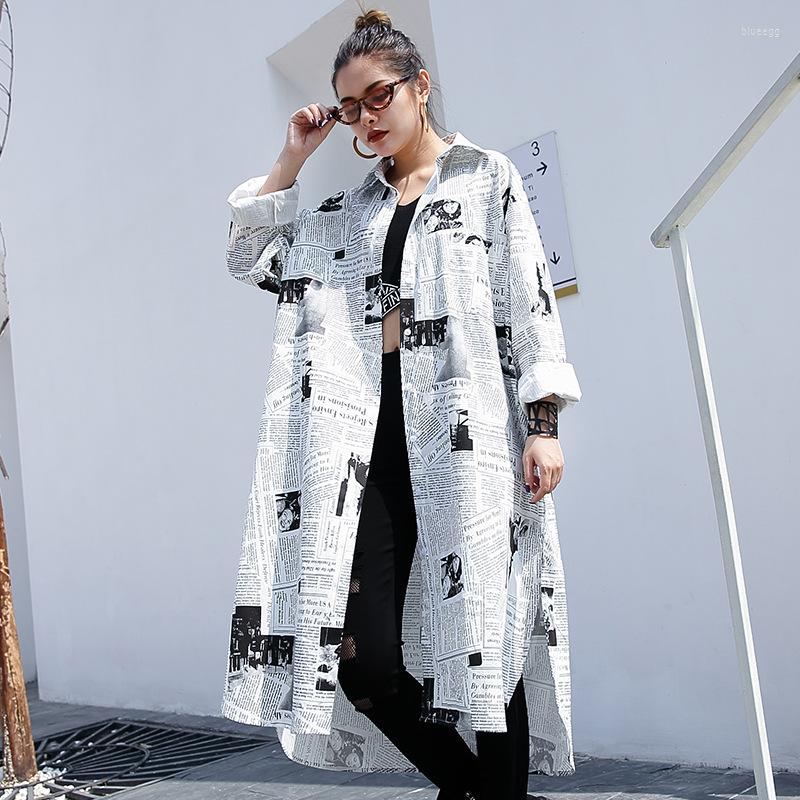 

Women's Blouses PrintVintage Female Shirt Irregular Hem Batwing Sleeve Women's Fashion Single Breasted Split Long Top, White