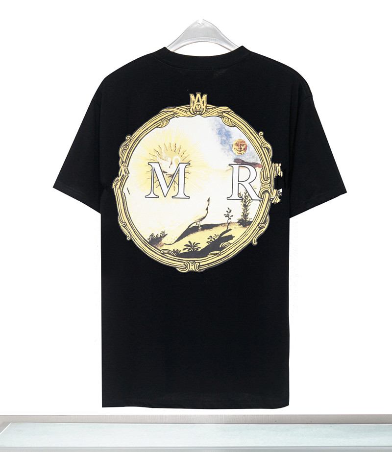 

Men's Cotton T Shirt Letter Printed T-shirt 100% Pure Cottons Men and Women Couple Tide AMR Logo Tops Casual 3 Colors T-shirts Plus Size