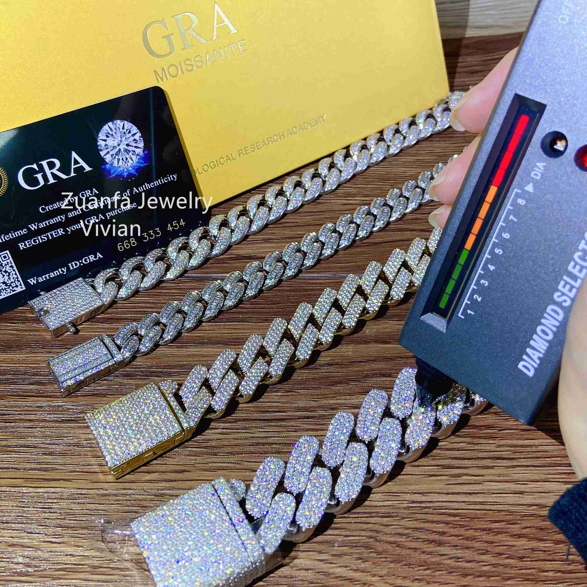 

Baguette Round Iced Moissanite Diamond Bracelets for Women Jewelry Sterling Silver 925 Gemstone Bracelet