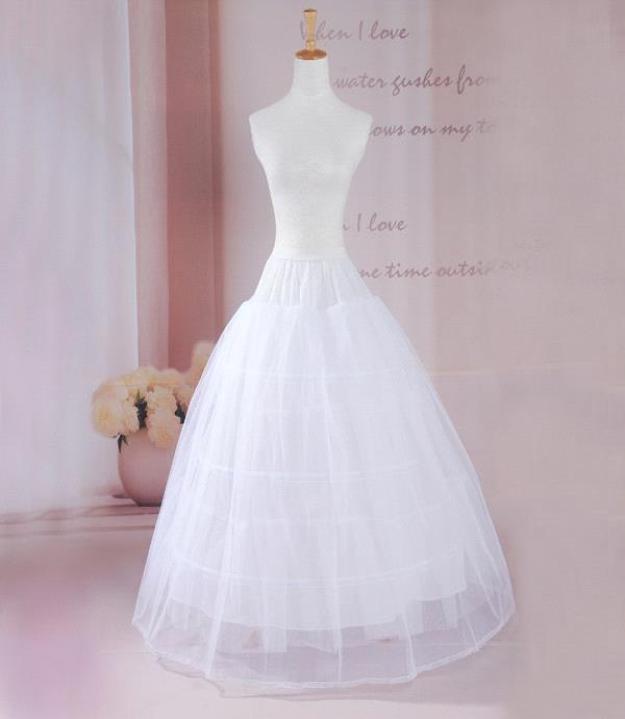 

High Quality A Line Plus Size Crinoline Bridal 3 Hoop Two Layer Petticoats For Wedding Dress Wedding Skirt Accessories Slip CP4892720, White
