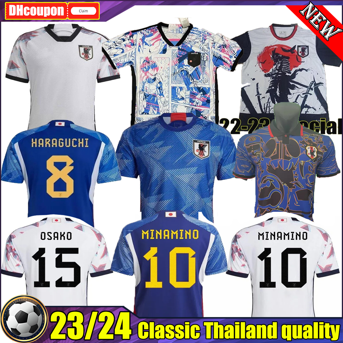 

Japan 22 23 World Cup top Soccer Jerseys away MINAMINO TSUBASA 2022 2023 ATOM Japanese Football Shirt Bushido Special Edition HONDA KAGAWA OKAZAKI men kids kit socks, 01