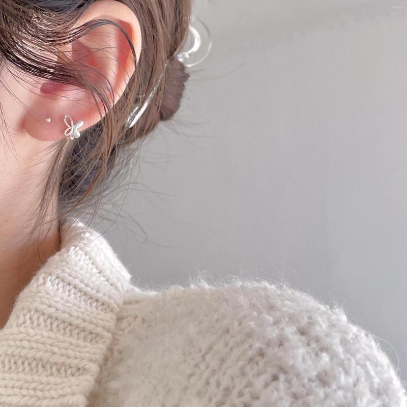 

Hoop Earrings Allergy Silver Stud Trendy Elegant Butterfly Party Accessories Creative Jewelry