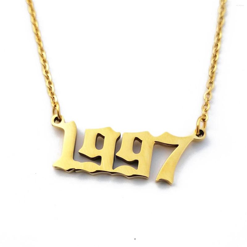 

Chains Custom Jewelry Birthday Year 1997 Number Necklace For Women Collier Femme BFF Statement Pendant Gold Chain