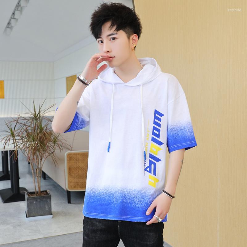 

Men's T Shirts 2023 Trend Printing Summer Hooded Cotton Short-Sleeved T-Shirts Streetwear Tops Plus Size M-4XL Tees For Youth Clothing, Black