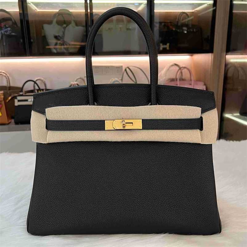 

Designers Handbags Birkin Designer Bags Full Manual Wax Thread 25/30cm Togo Calf Leather Lychee Grain Lock Catch Portable Women's Large Ayw, Swift leather 3q powder 25cm