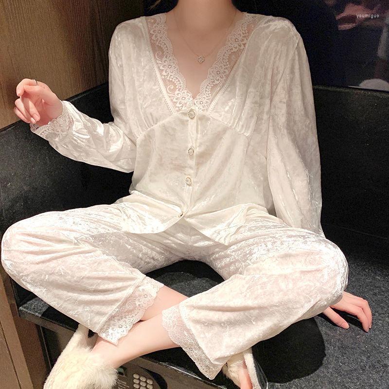 

Women' Sleepwear 2023 Spring Fashion Comfortable Casual Pajamas Women Suits Long-sleeved Thin Sexy Light Luxury ClothesBoutique