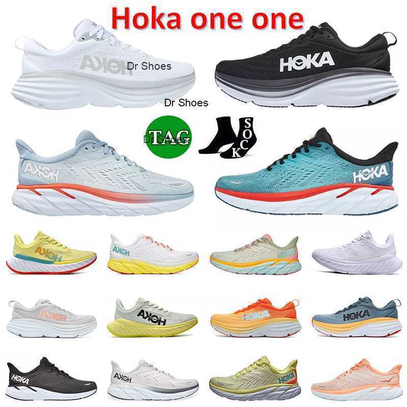 

Hoka Bondi 8 Running Shoes Hokas one Clifton Carbon X2 Sneakers Triple White Black harbor mist lunar rock amber yellow blanc de blanc