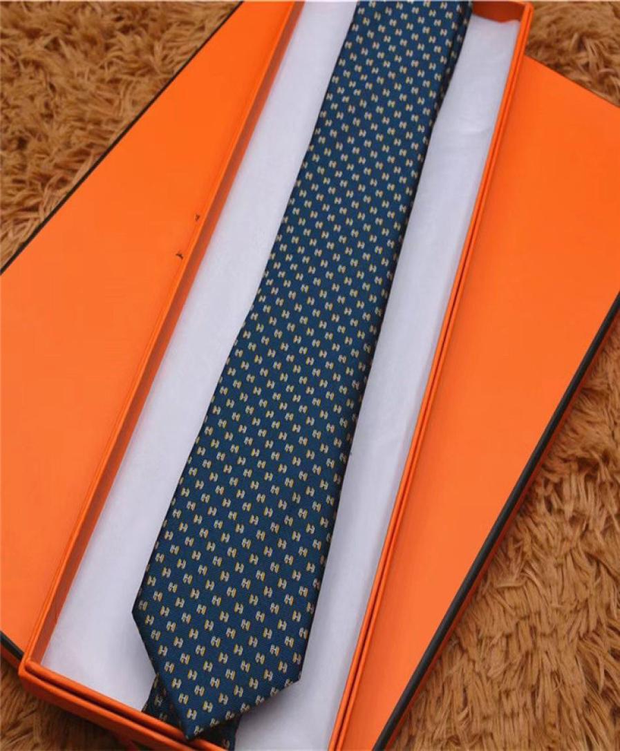 

100 quality silk tie brand Men039s business tie Yarndyed embroidery stripe with gift box6395853