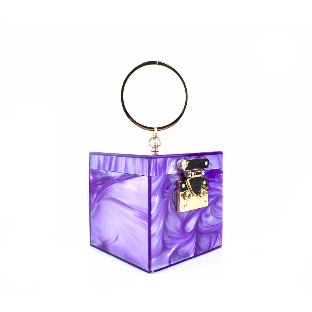 

Hengmei new acrylic square box women's bag trend hand cosmetic 230317, Yellow