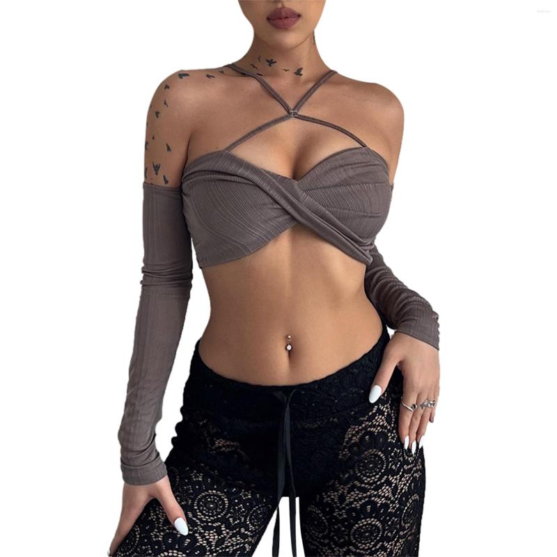 

Women's T Shirts Kayotuas Women T-Shirt Summer Off-the-Shoulder V-Neck Slim Hollow Out Classic Crop Tops Korean Fashion Streetwear