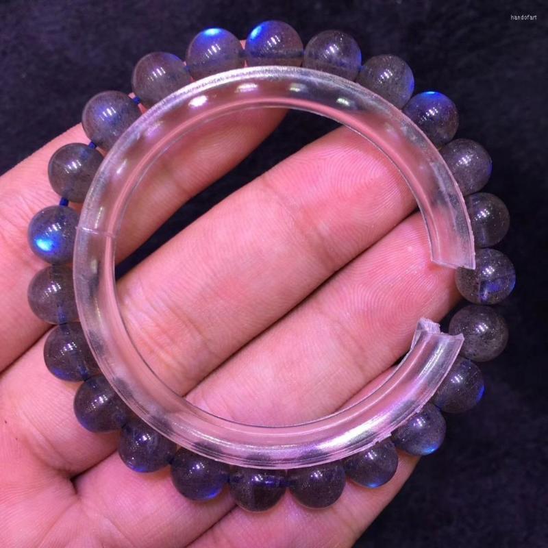

Charm Bracelets 10mm Natural Burma Moonstone Rainrow Blue Light Round Beads Bracelet