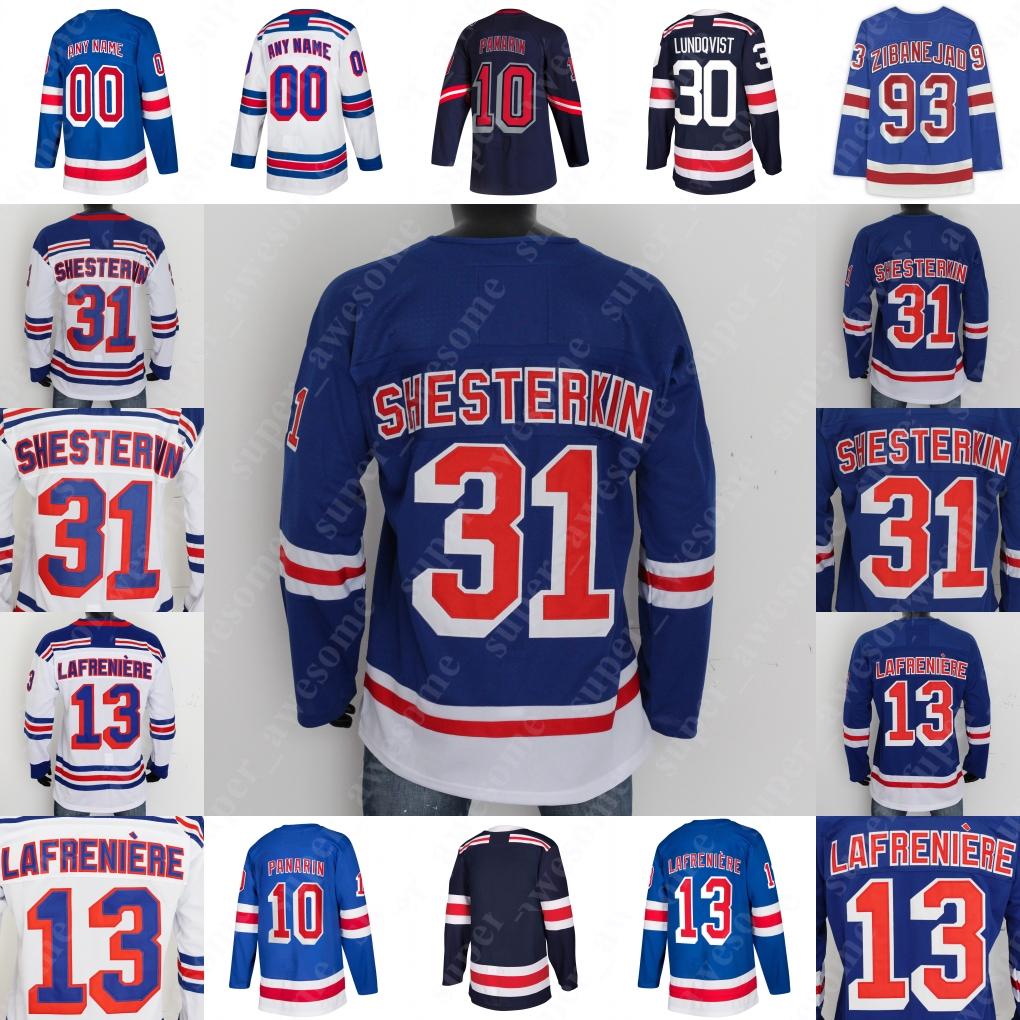 

Mika Zibanejad Jersey Chris Kreider Adam Fox Artemi Panarin Alexis Lafreniere Igor Shesterkin Kaapo Kakko Hockey Jerseys Blue Navy Stitched