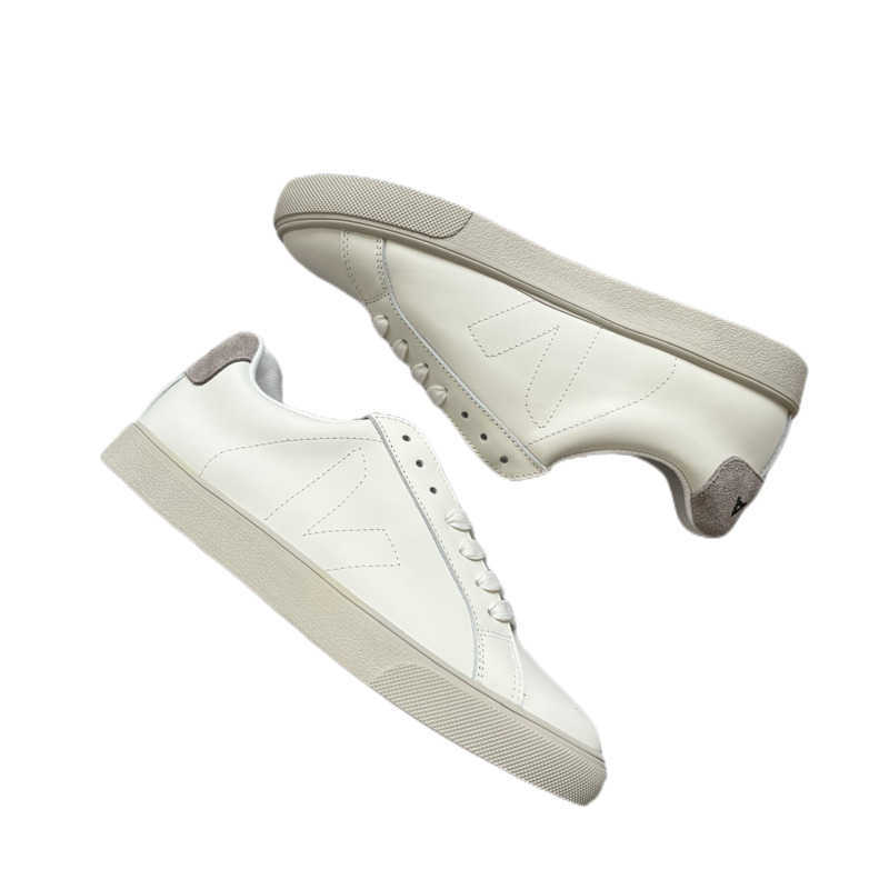 

Women Luxury Designer Veja Shoes Men Va Word Leather White Shoe Stitching Brown Lace Up Sneaker Leathers Lining Rubber Sole Size 35-44 4ahw, 10