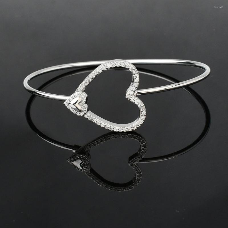 

Bangle Customized Designer Luxury Rose Gold Zircon Heart Women Jewelry