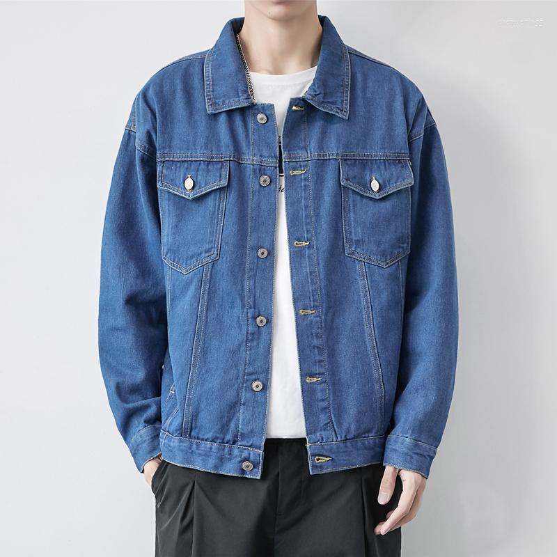 

Men's Jackets Autumn Fashion Youth Cowboy Male Jacket Handsome Street Wear Classic Brand Europe America Simple Large Size Men, J102black